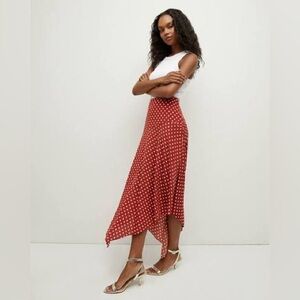 Red Polka Dot Asymmetrical Skirt